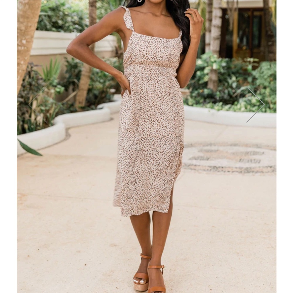 Animal print midi dress
